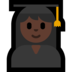 Windows系统里的女学生：深色肤色emoji表情