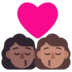Windows系统里的亲吻: 女人女人中等-深肤色中等肤色emoji表情