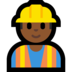 Windows系统里的男施工员:中黑肤色emoji表情