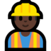 Windows系统里的男建筑工人:深色肤色emoji表情