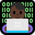 Windows系统里的男技术员：深色肤色emoji表情