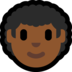 Windows系统里的男士:中深色肤色,卷发emoji表情