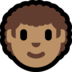 Windows系统里的男士:中等肤色,卷发emoji表情
