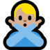Windows系统里的打“不”手势的男人:中浅肤色emoji表情