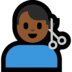 Windows系统里的男士理发：中等深色肤色emoji表情