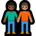Windows系统里的牵手的人：中等肤色，中等肤色emoji表情