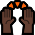 Windows系统里的举起手:深色肤色emoji表情