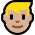 Windows系统里的人物:中浅肤色,金发emoji表情