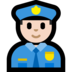 Windows系统里的警官:浅肤色emoji表情