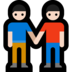 Windows系统里的男人牵手:浅肤色emoji表情
