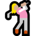 Windows系统里的女子高尔夫：中浅肤色emoji表情