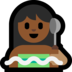 Windows系统里的蒸汽房的女人：中等深色肤色emoji表情
