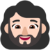 Windows系统里的有络腮胡子的女人: 较浅肤色emoji表情