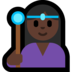Windows系统里的女法师：深色肤色emoji表情