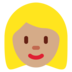 Twitter里的女性：中等肤色，金发emoji表情