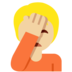 Twitter里的单手捂脸的人:中等浅肤色emoji表情