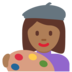 Twitter里的女艺术家：中黑肤色emoji表情