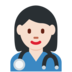 Twitter里的女保健员:浅肤色emoji表情