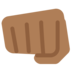 Twitter里的迎面而来的拳头:中黑肤色emoji表情