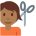 Twitter里的理发师:中等深色肤色emoji表情