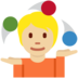Twitter里的玩杂耍的人：中等浅肤色emoji表情