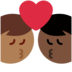 Twitter里的亲吻: 男人男人较深肤色中等-深肤色emoji表情