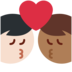 Twitter里的亲吻: 男人男人中等-深肤色较浅肤色emoji表情
