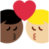 Twitter里的亲吻: 男人男人中等-浅肤色较深肤色emoji表情
