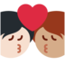 Twitter里的亲吻: 成人成人中等肤色较浅肤色emoji表情