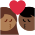 Twitter里的亲吻: 女人男人较深肤色中等-深肤色emoji表情