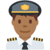 Twitter里的男飞行员:中等深色肤色emoji表情