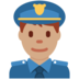 Twitter里的男警官:中等肤色emoji表情