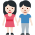 Twitter里的男女牵手:浅肤色emoji表情