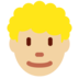 Twitter里的男士:中浅肤色,卷发emoji表情
