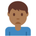 Twitter里的男人皱眉:中黑肤色emoji表情