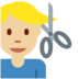 Twitter里的男士理发:中等浅肤色emoji表情