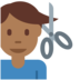 Twitter里的男士理发：中等深色肤色emoji表情