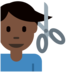 Twitter里的男人理发：深色肤色emoji表情