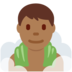 Twitter里的在潮湿的房间里的男人：中等深色肤色emoji表情