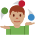 Twitter里的男子杂耍:中等肤色emoji表情