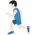 Twitter里的男子跑步:浅肤色emoji表情