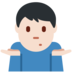 Twitter里的男人耸肩：浅肤色emoji表情