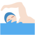 Twitter里的男子游泳:浅肤色emoji表情