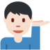 Twitter里的单手举起的男人：浅肤色emoji表情