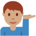 Twitter里的单手举起的男人:中等肤色emoji表情
