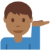 Twitter里的单手举起的男人:中等深色肤色emoji表情