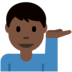 Twitter里的单手举起的男人:深色肤色emoji表情