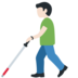 Twitter里的拿拐杖的男人:浅肤色emoji表情