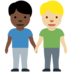 Twitter里的男士牵手:深色肤色,中浅肤色emoji表情