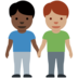 Twitter里的男士牵手:深色肤色,中等肤色emoji表情
